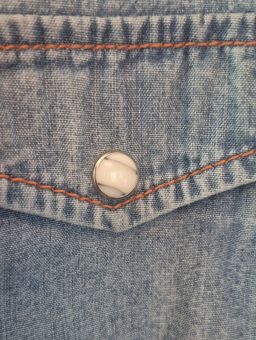 Lucky Brand RARE Dungarees Denim western shirt snap buttons jeans - Picture 13 of 14